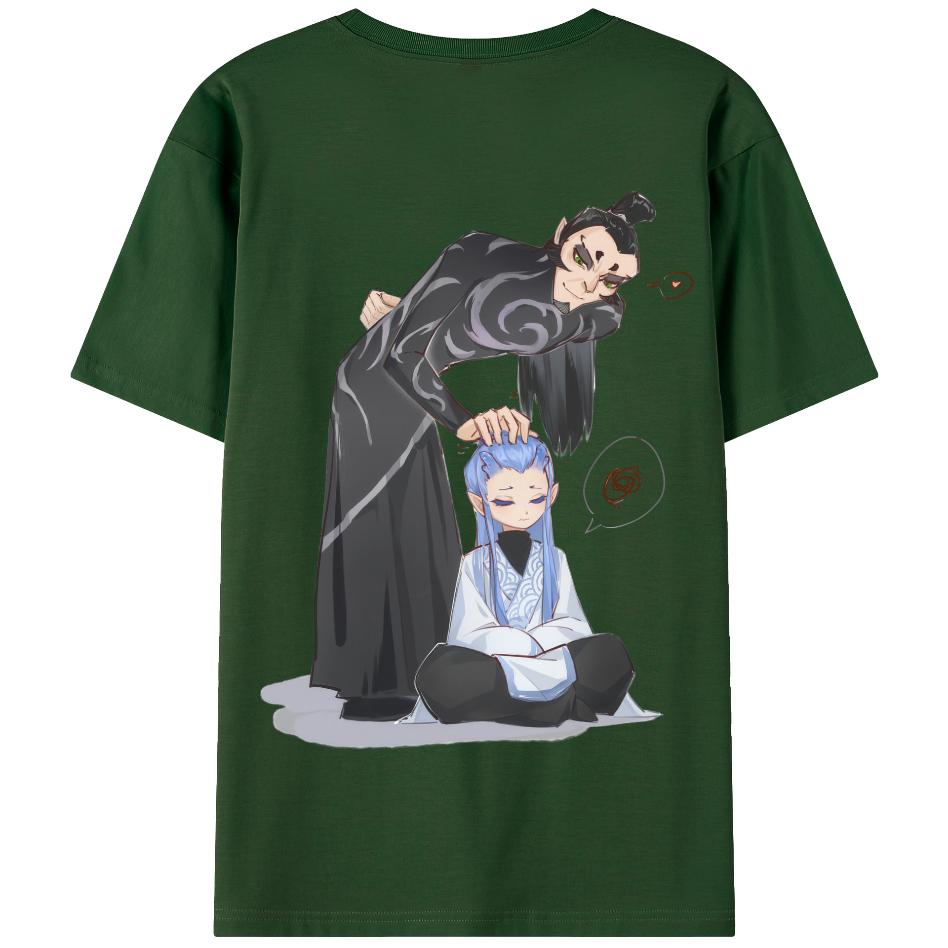 （画像用） Ne Zha 2 ナタ 魔童の大暴れ 綿100％半袖Tシャツ（背面プリント）
